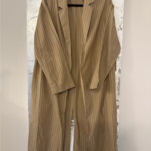 RD Style Beige Striped Coat